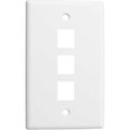 Chiptech, Inc Dba Vertical Cable Vertical Cable, , Triple (3) Port Keystone Wall Plate (Flush) White 304-J2639/3P/WH